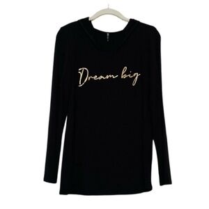 Edista Los Angeles Long Sleeve Graphic “Dream Big”Hoodie Black Gold Size M